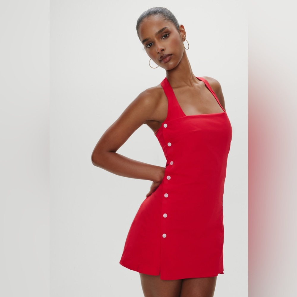Elegant Red Halter Dress NWT